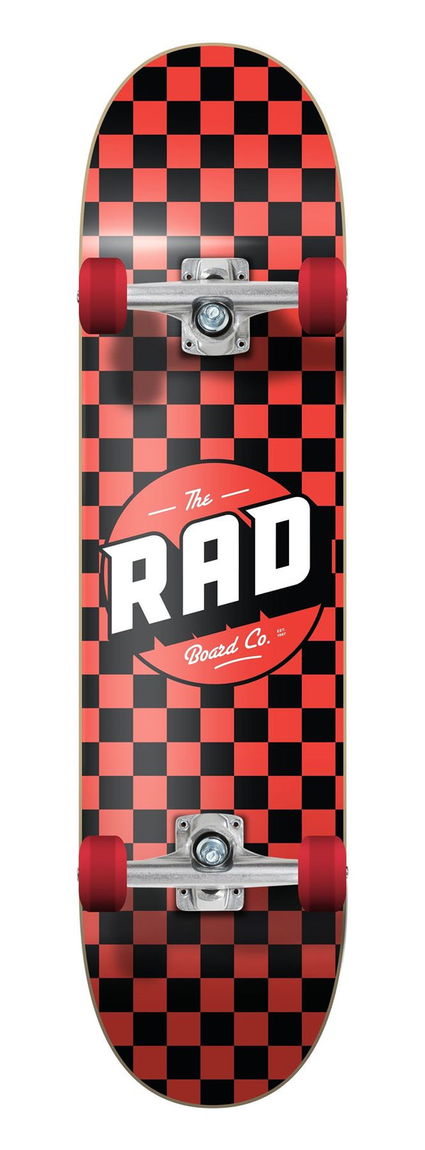 Rad Checkers Dude Crew Complete Skateboard Black/Red 7.75