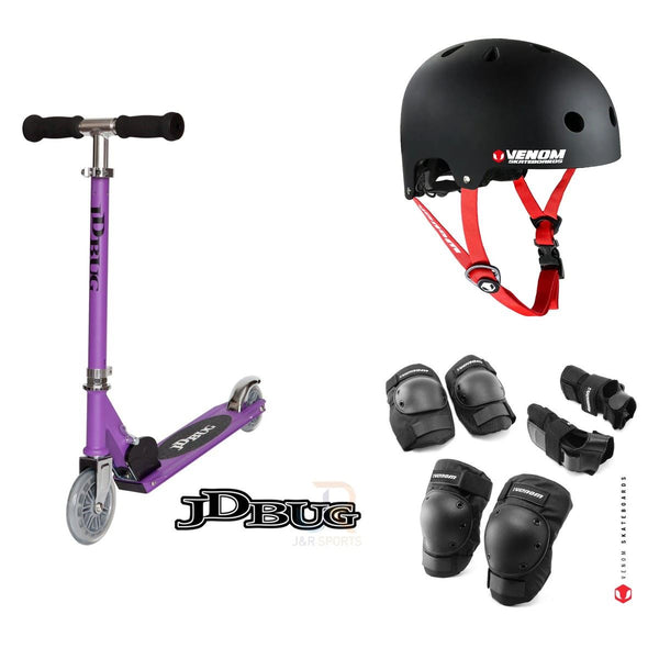 JD Bug Jr Street Scooter - Purple Matt Bundle