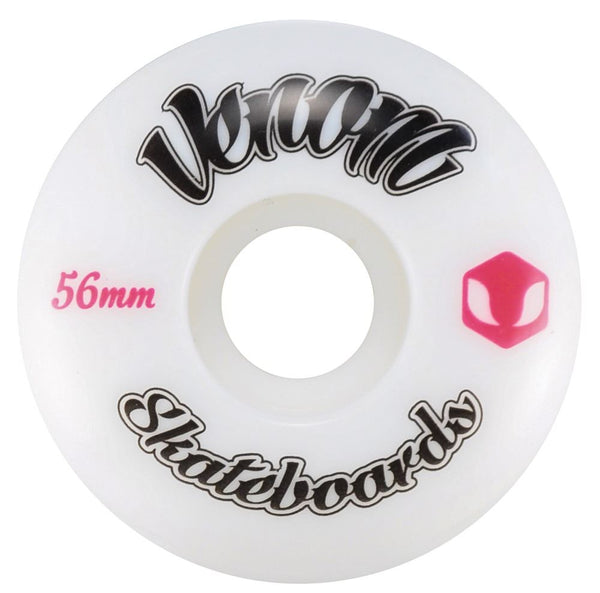 Venom Skateboards Logo White Skateboard Wheels & Venom ABEC 9 Bearings Pack + Bolts! - Skatewarehouse.co.uk