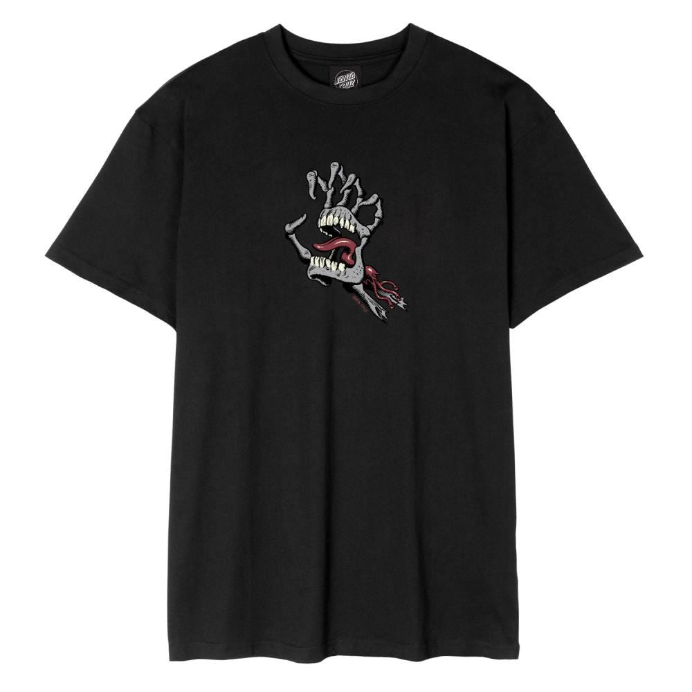 Santa Cruz T-Shirt Bone Hand Cruz Front T-Shirt - Black - Skatewarehouse.co.uk