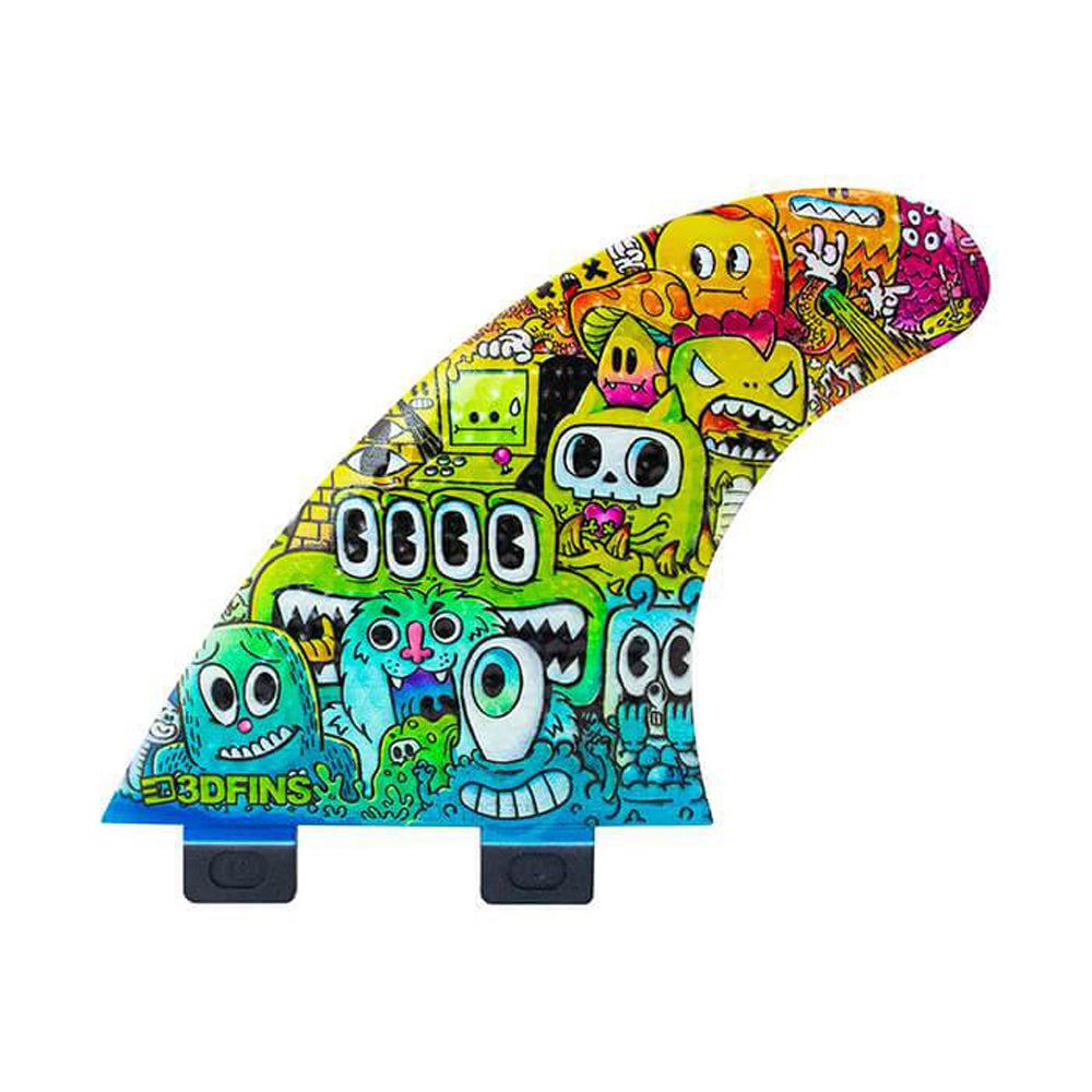3D Fins - All Rounder Quad - Medium - Monsters (FCS1 / Futures)