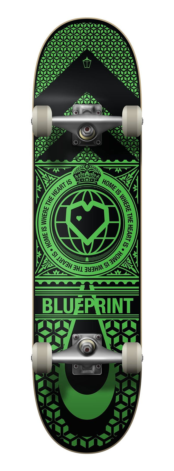 Blueprint Home Heart Black / Green Complete Skateboard - 8.0