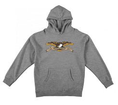 Antihero Hoody Eagle(Black Multi) - Gun Metal Heather - Skatewarehouse.co.uk