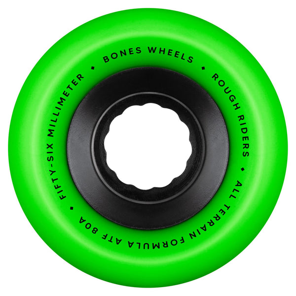 BONES Skateboard Wheels All Terrain Formula Rough Riders • • 80A • Green (Spring '26) - Skatewarehouse.co.uk