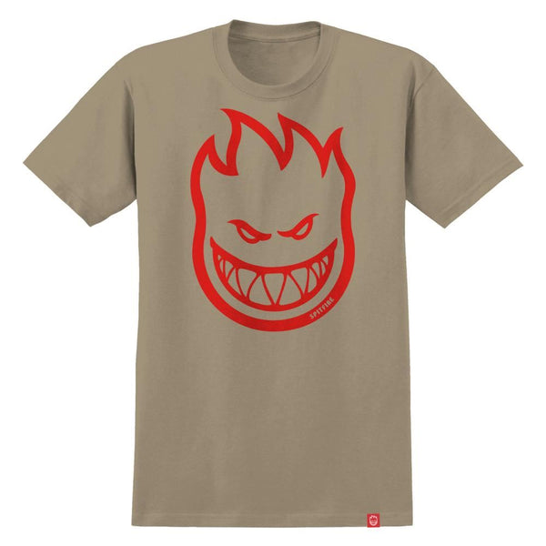 Spitfire T-Shirt Bighead - Sand / Red Print - Skatewarehouse.co.uk