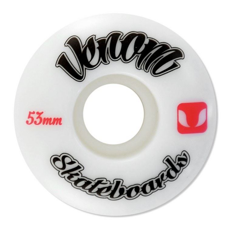 Venom Logo White Skateboard Wheels - 53mm - OUTLET - Skatewarehouse.co.uk