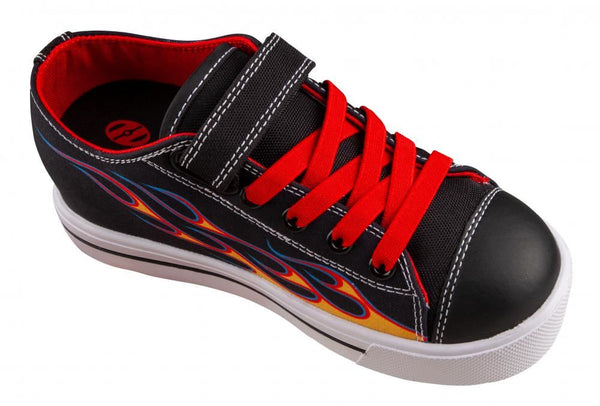 Heelys X2 Snazzy X2  - Black / Yellow / Red Flame - Skatewarehouse.co.uk