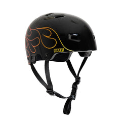 Bullet Graphic Helmet T35 Flame Youth - Gloss Black - Skatewarehouse.co.uk