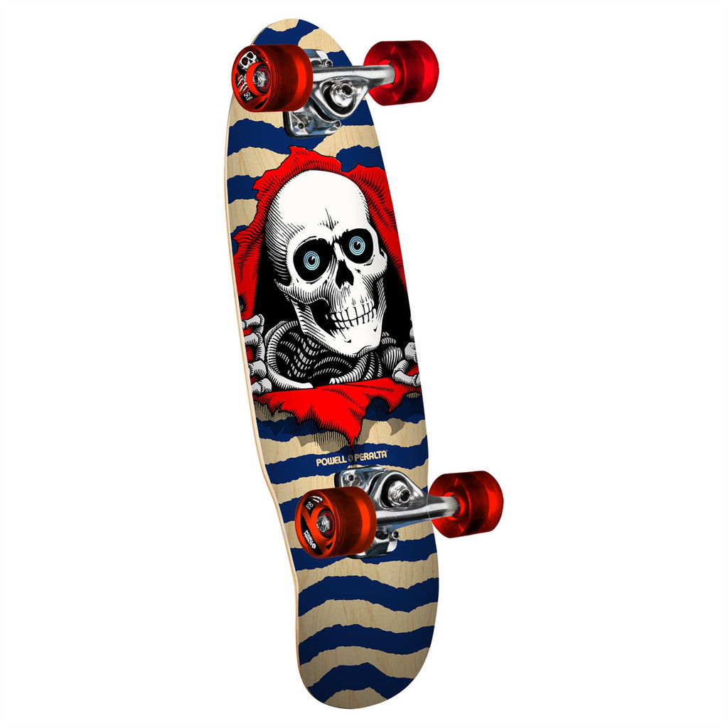 Powell MICRO Mini Ripper • Natural / Blue • 59mm x 80a Cruiser Wheels • Shape 187 • x Complete Skateboard - 7.5"