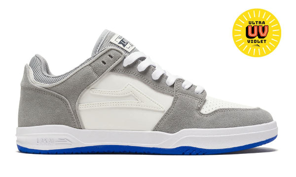 Lakai Telford Low Skate Shoes - Grey / Blue UV - Skatewarehouse.co.uk