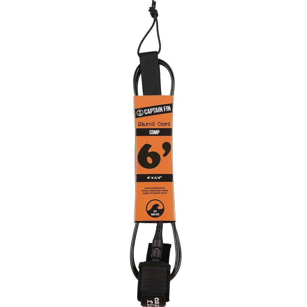 Captain Fin Co - Shred Cord - 6' Comp - Black Surf Accessory