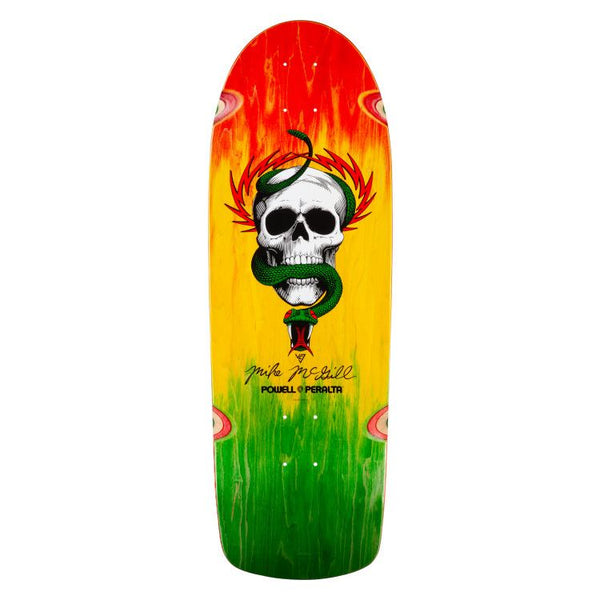 Powell Peralta • Mike McGill • O.G. • Skull & Snake '' • Rasta Fade Skateboard Deck - 10.0