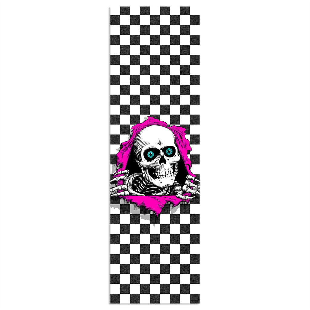 Powell Ripper Charcoal Checker 9" White Skateboard Grip Tape