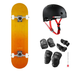 Rocket Double Dipped Orange / Yellow Complete Skateboard Bundle - 8.0"