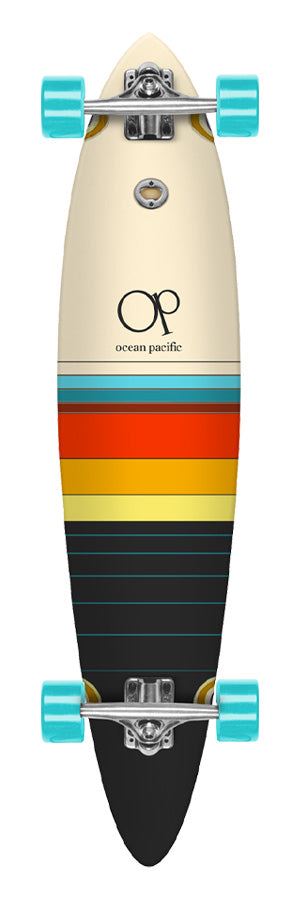 Ocean Pacific Dawn Pintail Off White/Black Off White/Black Complete Longboard - 40.0