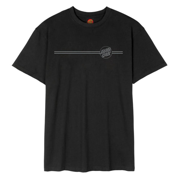 Santa Cruz T-Shirt Opus Dot Stripe - Black / Grey - Skatewarehouse.co.uk