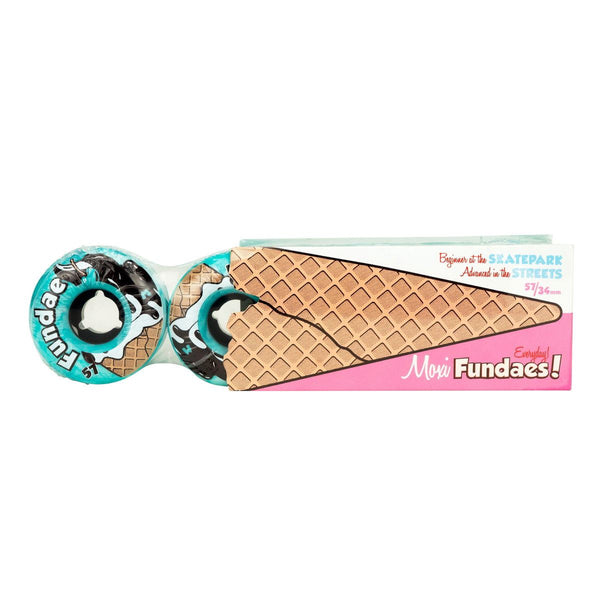 Moxi Fundae Wheels (4) - Creme DE Menthe 57mm x 34mm / 92A