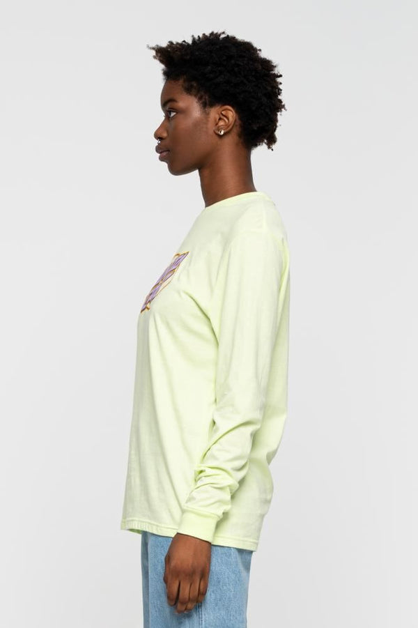 Santa Cruz Womens L/S T-Shirt Lined Oval Dot L/S T-Shirt - Aloe Green - Skatewarehouse.co.uk