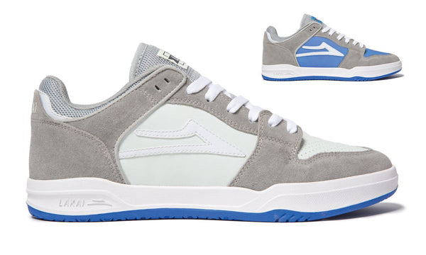 Lakai Telford Low Skate Shoes - Grey/Blue UV - Skatewarehouse.co.uk