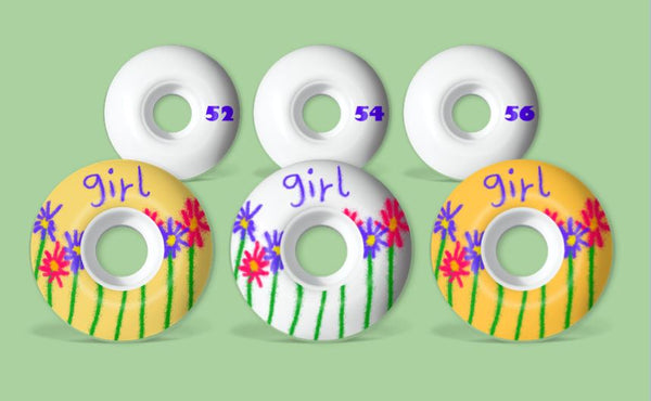Girl Flowers Staple Skateboard Wheels 99D - Skatewarehouse.co.uk