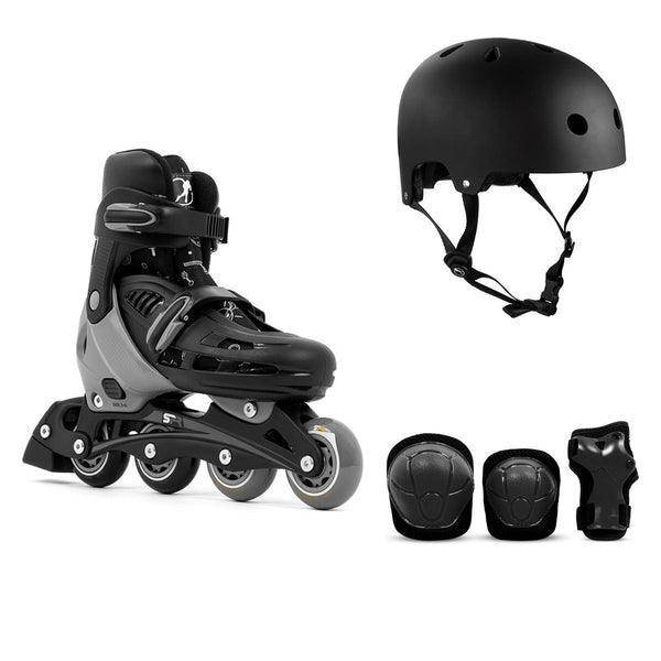 SFR Cyclone II Adjustable Inline Skates Ninja Bundle - SFR Helmet & Pads