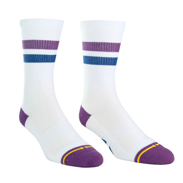 Merge4 Repreve Subtle Grape White Classic Crew Socks - Skatewarehouse.co.uk