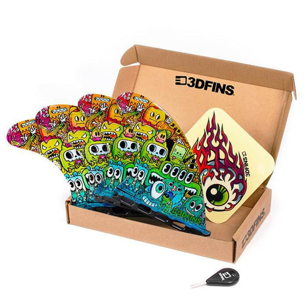 3D Fins - All Rounder Quad - Medium - Monsters (FCS1 / Futures)
