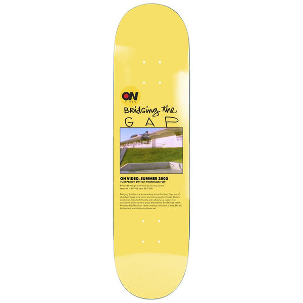 On Video Bridging The Gap EX7 Yellow Skateboard Deck - 8.25