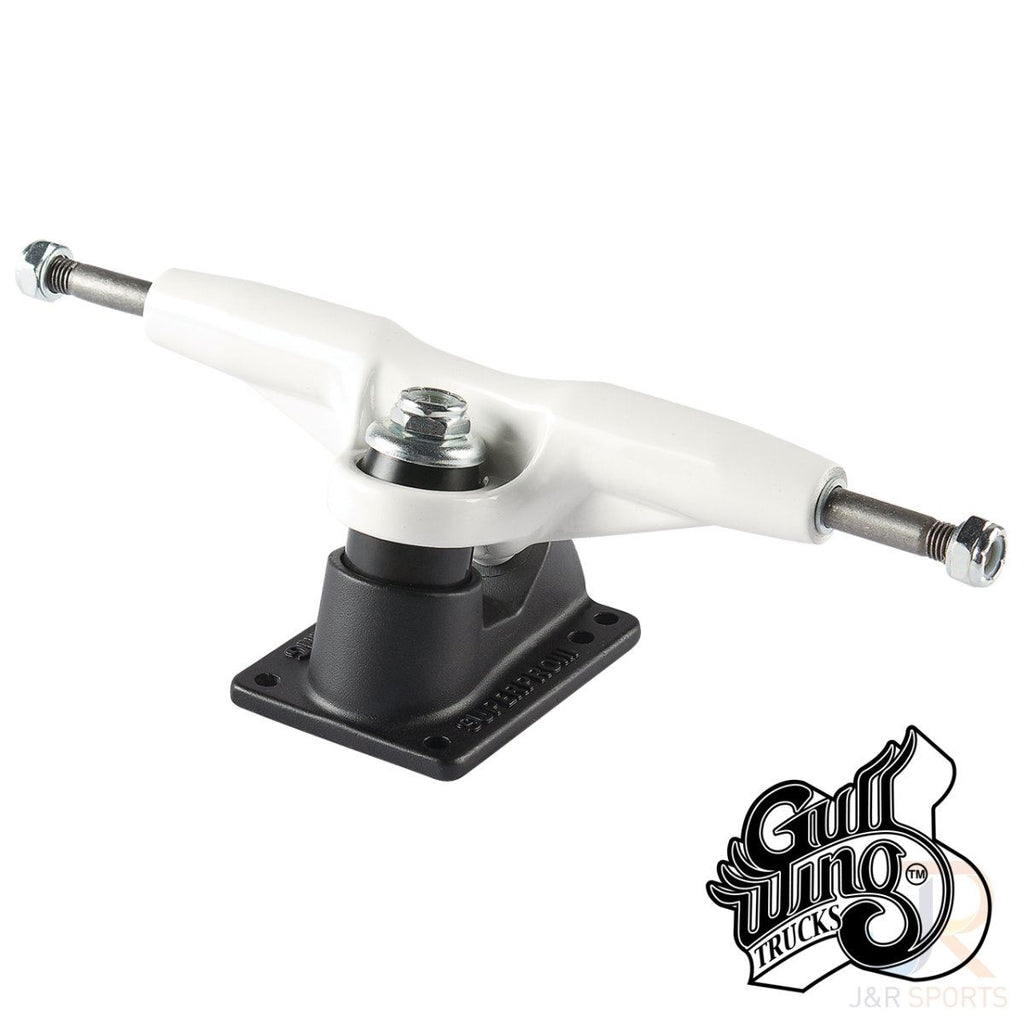 Gullwing Pro Iii 9.0" - White / Black Skateboard Trucks (Pair)
