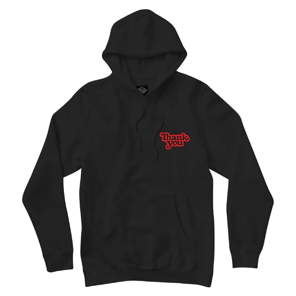 Thank You Logo Hoodie Black - Skatewarehouse.co.uk