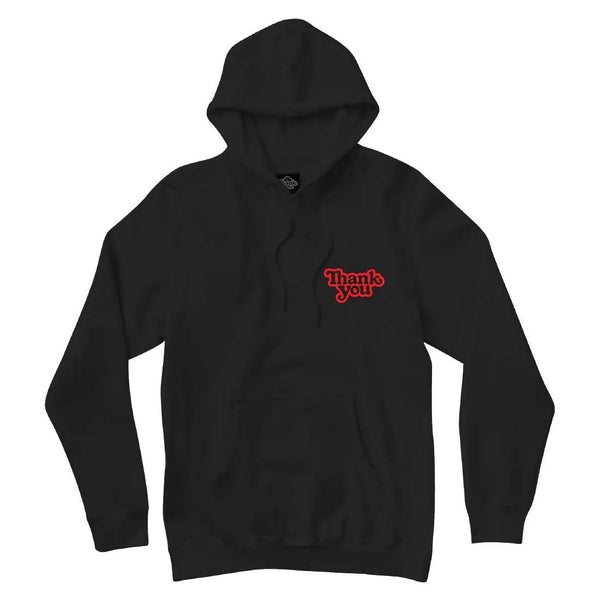 Thank You Logo Hoodie Black - Skatewarehouse.co.uk