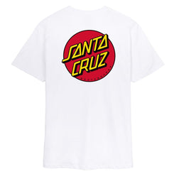 Santa Cruz T-Shirt Classic Dot Chest - White - Skatewarehouse.co.uk