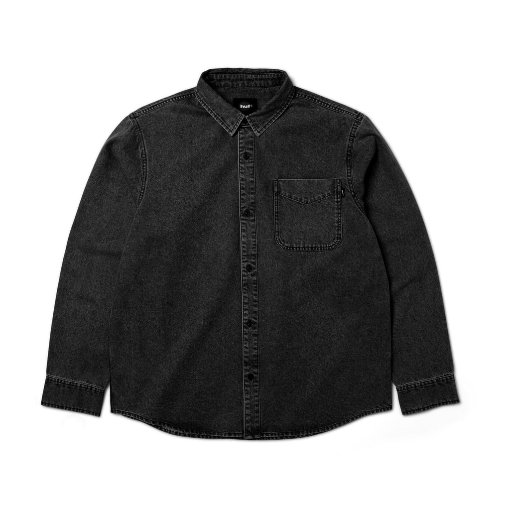HUF Carson Overdyed Denim LS Shirt (Black)