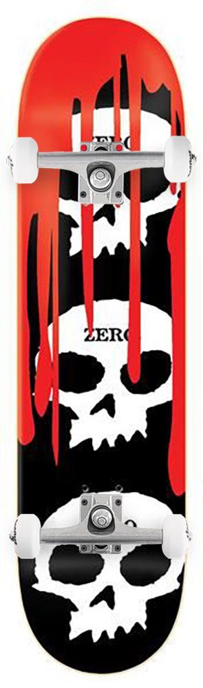 Zero Skateboard Skull Blood Black White Red x Venom Custom Complete Skateboard - 7.75