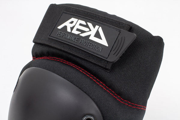 REKD Skateboard Skate Scooter BMX Ramp Knee Pads - Black / Red - Skatewarehouse.co.uk