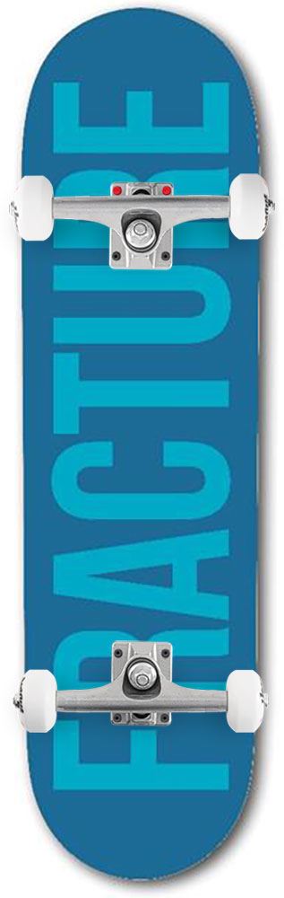 Fracture Fade Teal Custom Complete Skateboard -  8.25