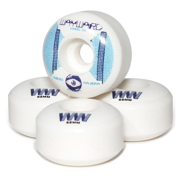 Wayward Funnel Pro - Diego Najera (White / Blue) Skateboard Wheels - 52mm