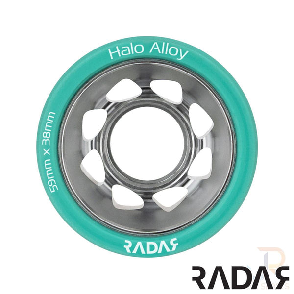 Radar (4) - Halo Alloy - Teal - 59 x / 95a Skateboard Wheels - 38mm