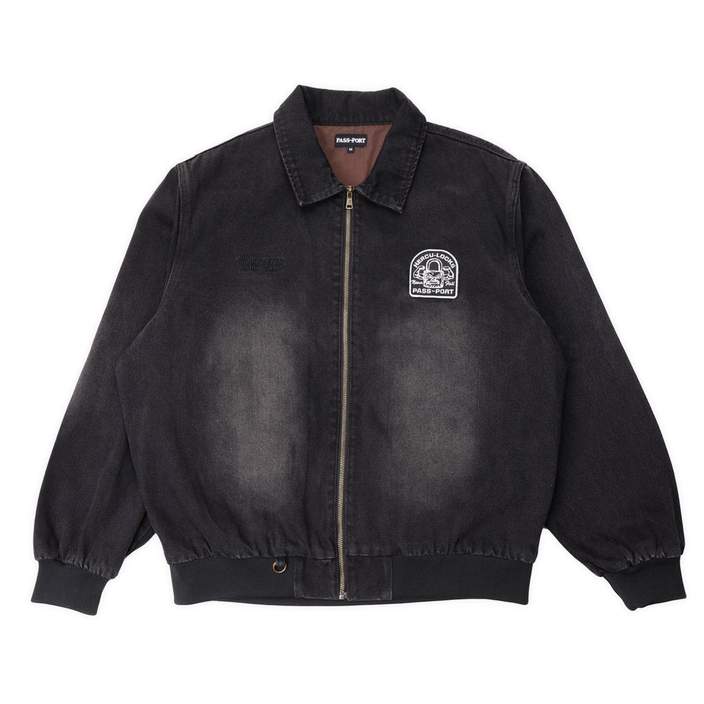 Pass~Port Hercu~locks Recycled Denim Freight Jacket (Washed Black) - XL