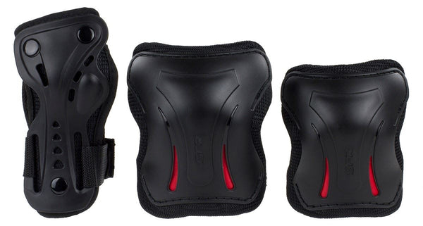 SFR Essentials Triple Pad Set - Black - Skatewarehouse.co.uk