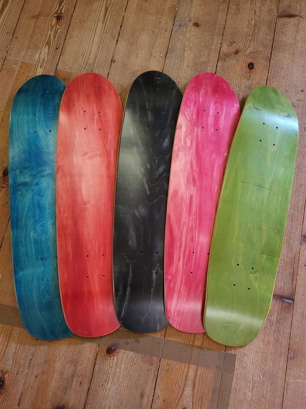 Venom Varnished Blank Skateboard Decks - Assorted Colors, Maple Wood, Perfect for Custom Art, DIY Projects, and Furniture - Cruiser Shape - Skatewarehouse.co.uk