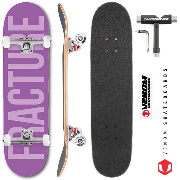 Fracture Fade Purple Custom Complete Skateboard -  7.75