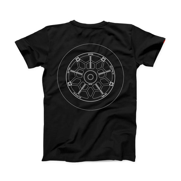 CORE Hex Wheel, Pro T-Shirt - Black - Skatewarehouse.co.uk