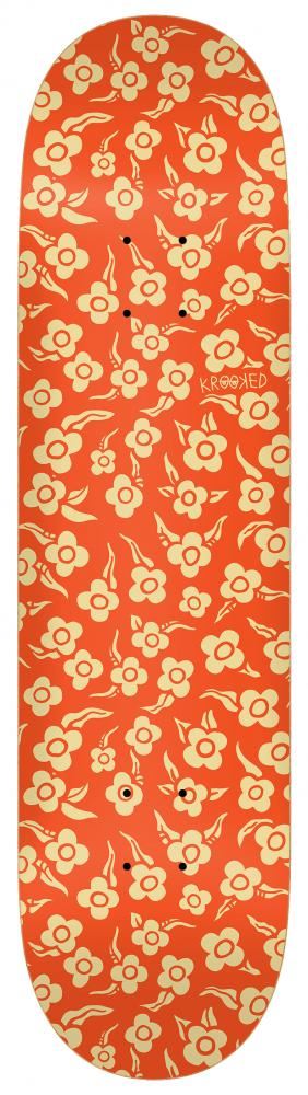 Krooked PP Flowers Orange Custom Complete Skateboard - 8.06