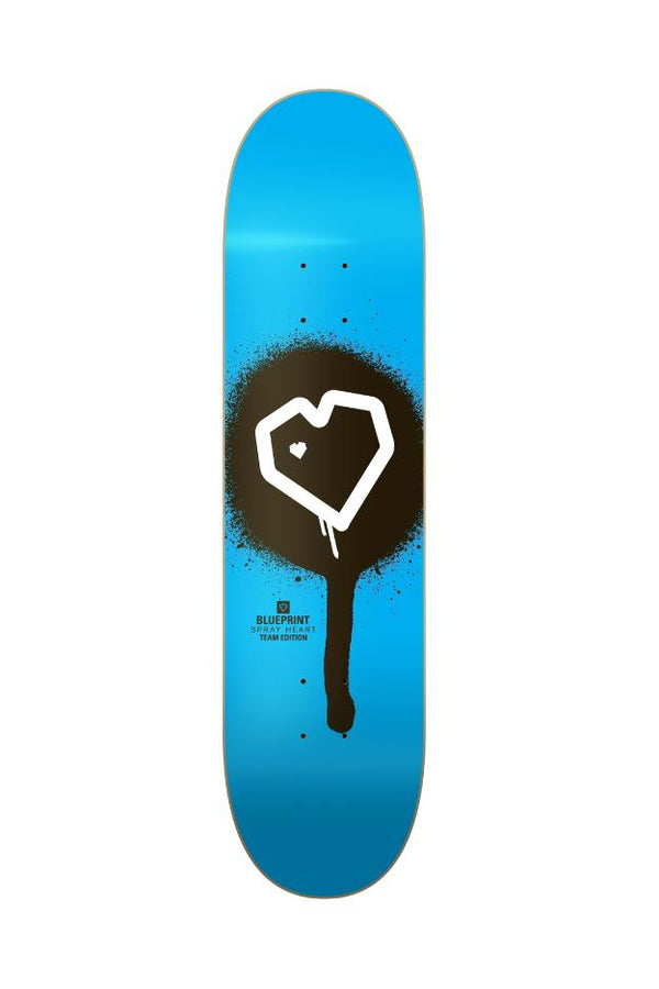 Blueprint Spray Heart Blue Skateboard Deck - 8.0