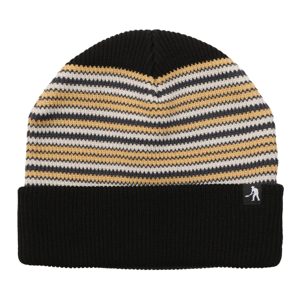 Striped Organic Knit Beanie (Black) - O/S