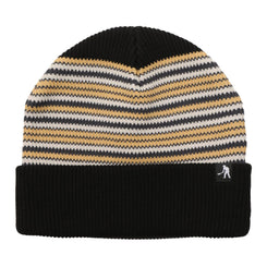 Striped Organic Knit Beanie (Black) - O/S