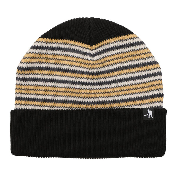 Striped Organic Knit Beanie (Black) - O/S