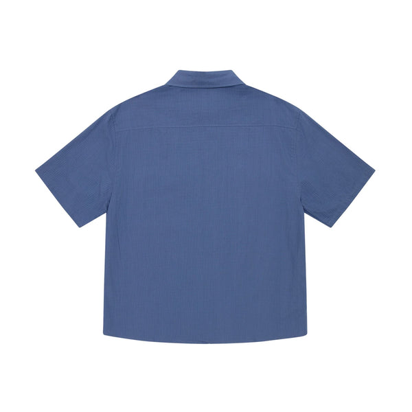 WKND Wilson Shirt (Seersucker) Dyed Blue Stripe - Skatewarehouse.co.uk