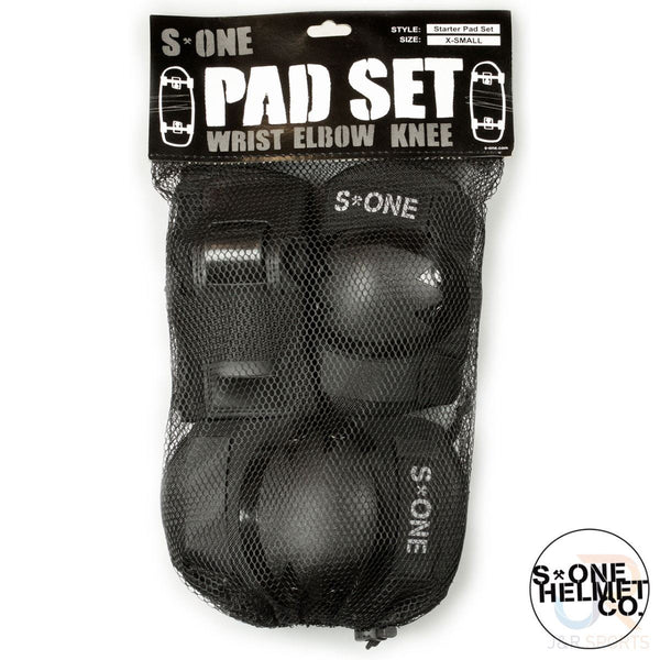 S1 Starter Pad Set - Knee / Elbow / Wrist - Black - XS